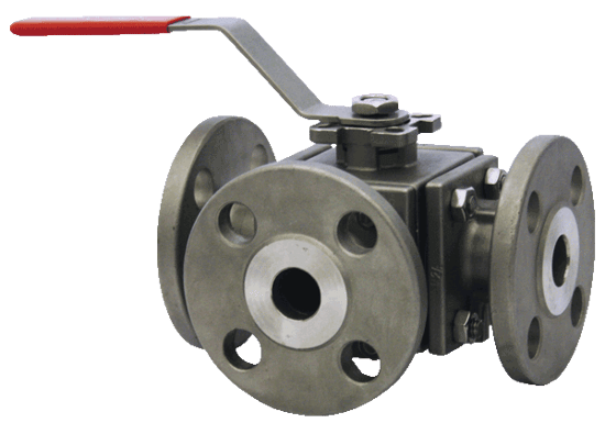 DW 3-Way Flanged Stainless Steel Ball Valve, Series WE34
